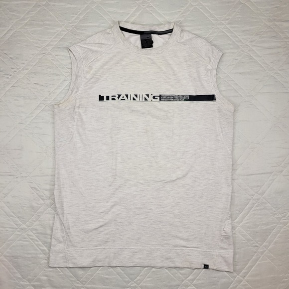 Nike TRAINING 24/7/365 off white Dri Fit Tank Top‎ mens L Vintage - Picture 1 of 5